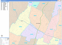East Orange Wall Map Color Cast Style 2024